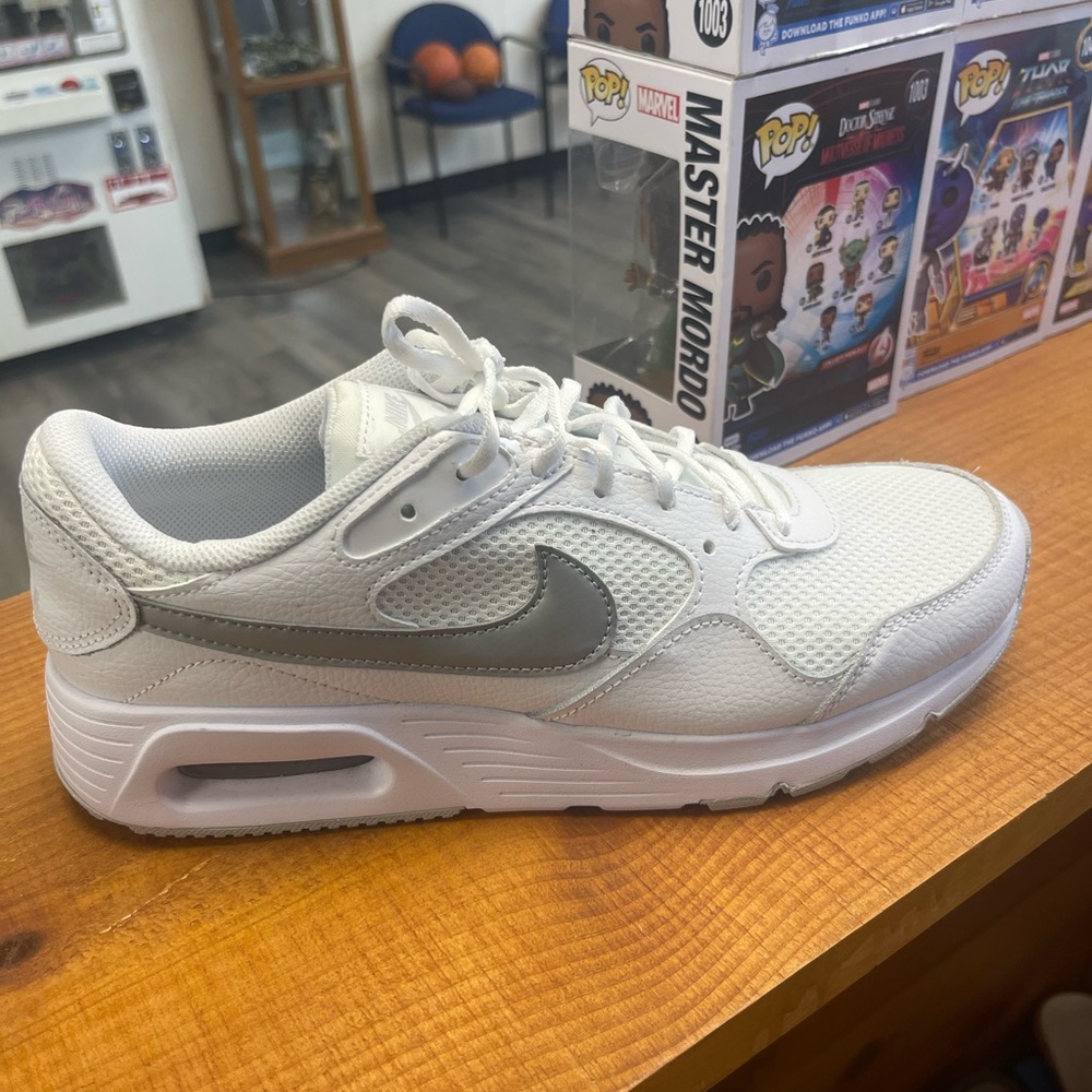 White and Silver Athletic Sneakers